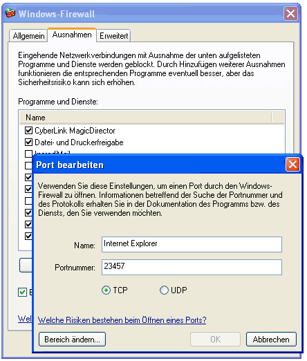 Screen XP Firewall