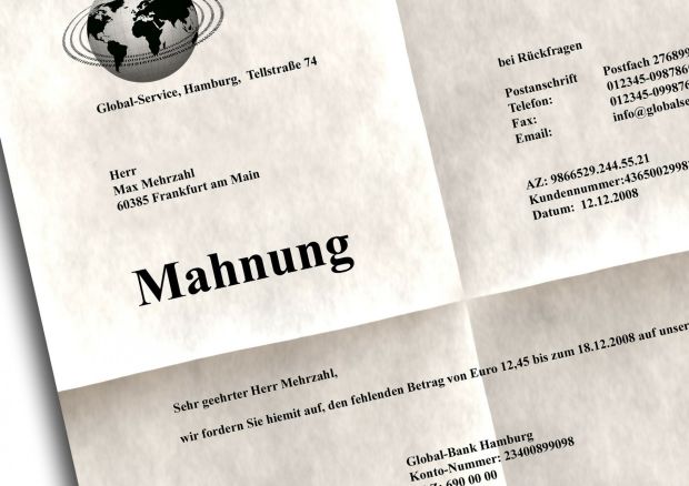 Abmahnung durch Anbieter von Internetabzocke