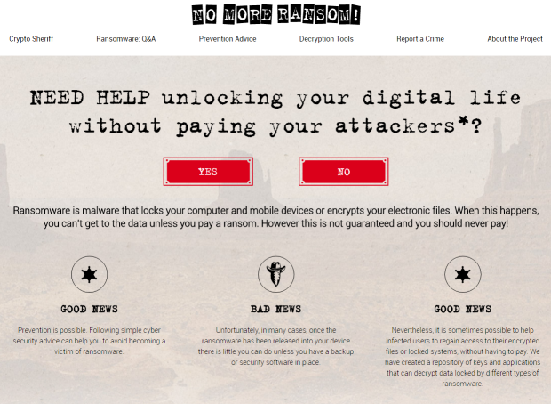 Projekt „NoMoreRansom.org“ mit neuen Entschlüsselungstools