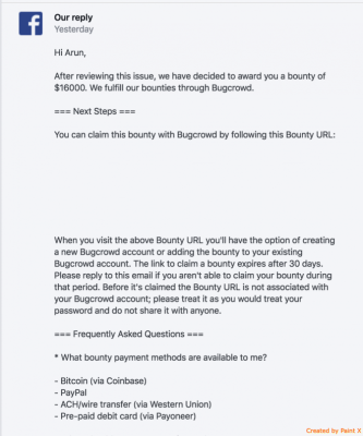 Facebook belohnte Arun Sureshkumar mit 16.000 US-Dollar, Bildquelle: http://arunsureshkumar.me