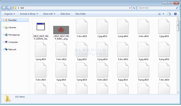 Cerber mit verschlüsselter Erweiterung, Bildquelle: blepingcomputer.com
