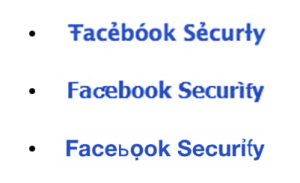 Gefälschte Facebook-Seiten-Namen