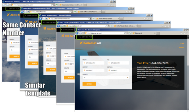 Gefälschte Seiten von Fluglinien, Bildquelle: Zscaler