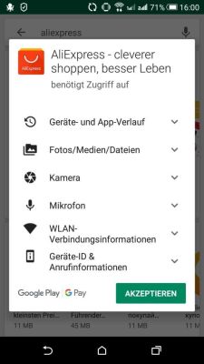 Beispiel einer App, die mehr Berechtigungen anfordert als nötig, Bildquelle: Kaspersky.de/blog