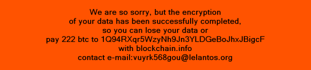 Windows KillDisk Ransom Benachrichtigung, Bildquelle: welivesecurity.com