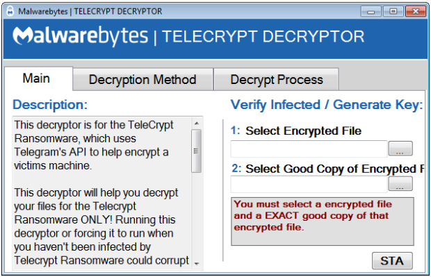 Der Malwarebytes Telecrypt Decryptor, Bildquelle: blog.malwarebytes.com