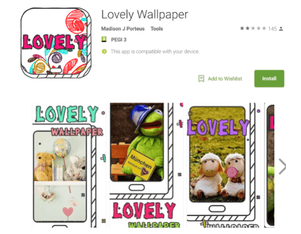 Laut Angabe der Sicherheitsexperten wird die neueste Malware über eine Android Wallpaper App “Lovely Wallpaper” verteilt, Bildquelle: blog.checkpoint.com