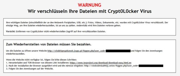 Die Warnung der Angreifer, Bildquelle: CERT-Bund