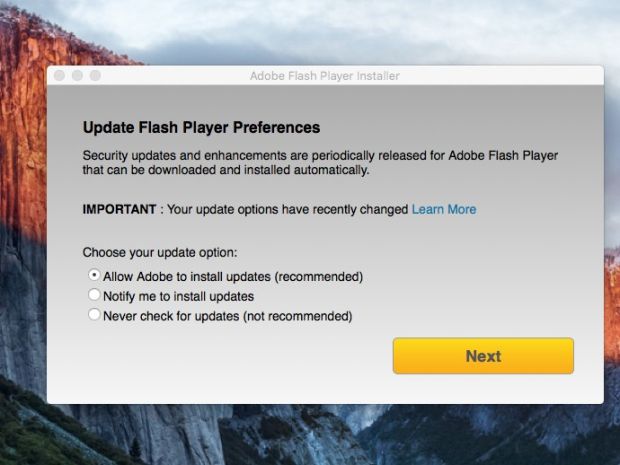 Das angebliche Flash-Update, Bildquelle: maclife.de