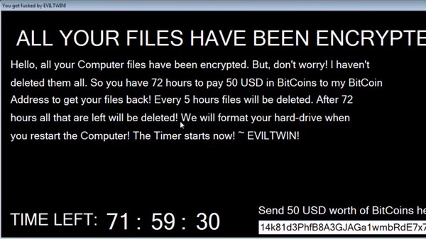 Exotic Erpresserbotschaft, Bildquelle: heise.de