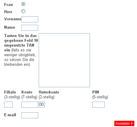 Schlechtes Deutsch auch auf falscher Webseite