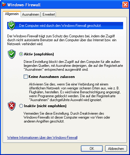 Screen XP Firewall