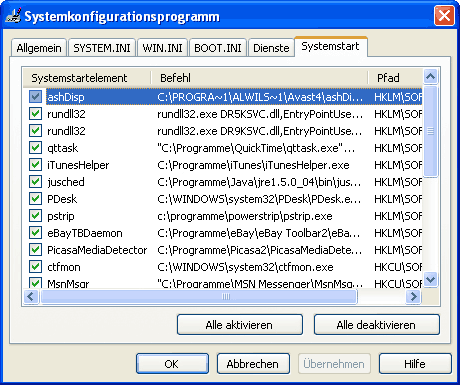 Screen MSCONFIG